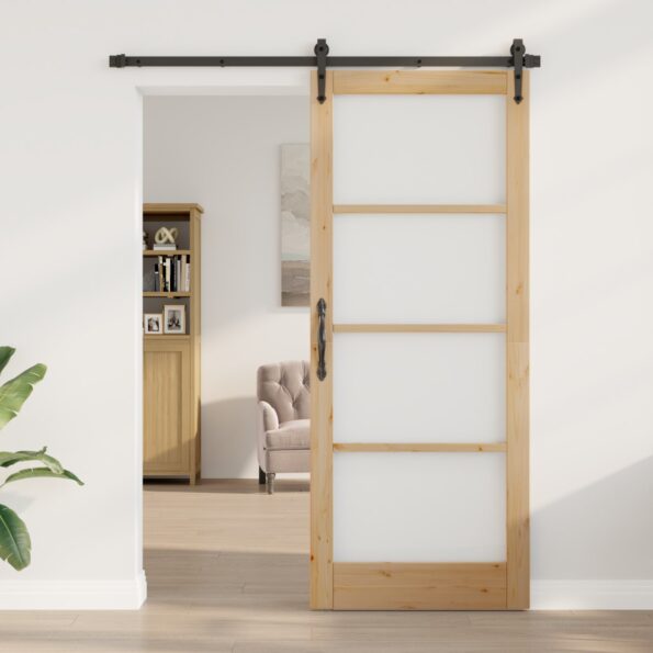 4102701_1.jpg vidaXL Interiérové dvere so sklom "ORKDAL" 86x211x4 cm z masívneho borovicového dreva – Obrázok 1