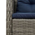 vidaXL vonkajšia pohovka Šedá a námornícky modrá Ratan s kovovým rámom – Obrázok 11