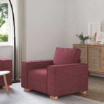 vidaXL Rozkladacia pohovka, vínovo červená, 60 cm, látka