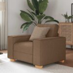 vidaXL Rozkladacia pohovka/kreslo hnedá 60 cm látková