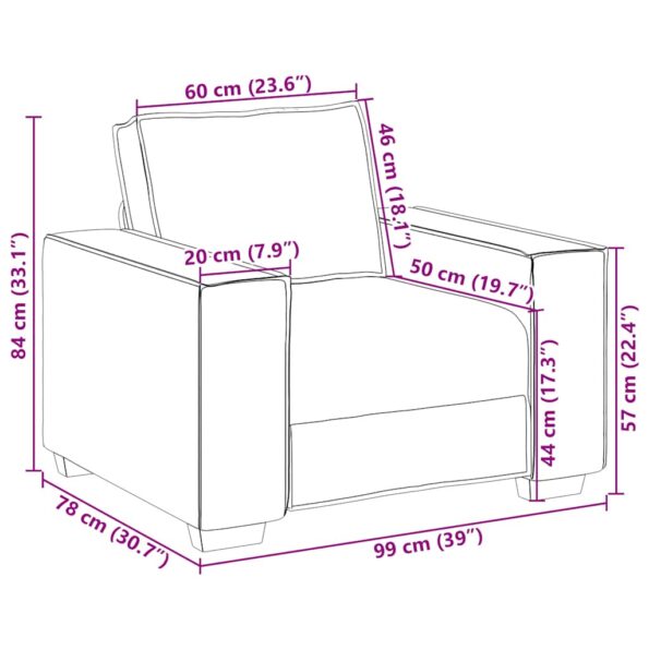 4104968_9.jpg vidaXL Rozkladacia pohovka, sivá, 60 cm, látka – Obrázok 9