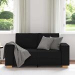 vidaXL 2-miestna pohovka čierna 120 cm látka – Obrázok 3