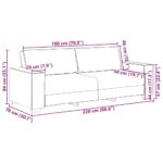 vidaXL 3-miestna pohovka svetlosivá 180 cm látková – Obrázok 9