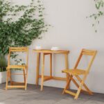vidaXL 3-dielny skládací bistro set z masívneho dreva akácie