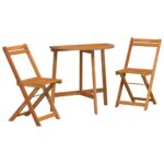 vidaXL 3-dielny skládací bistro set z masívneho dreva akácie – Obrázok 2