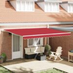 vidaXL Náhradná tkanina markízy pre rám 4,5x3,5 m červená