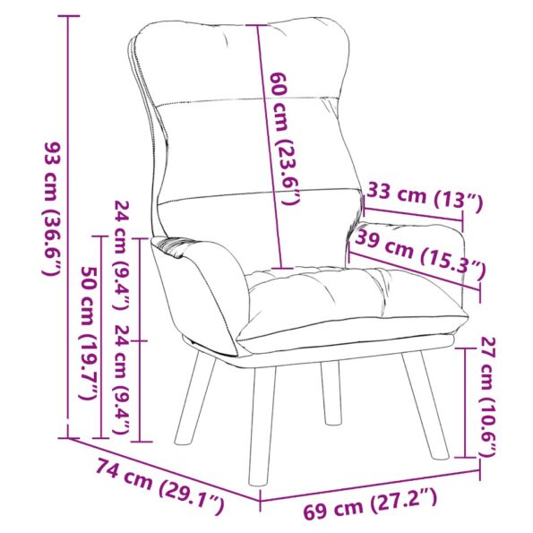 vidaXL Relaxčné kreslo svetlosivá zamat – Obrázok 8
