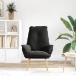 vidaXL Relaxačné kreslo Čierna kučeravá látka – Obrázok 3