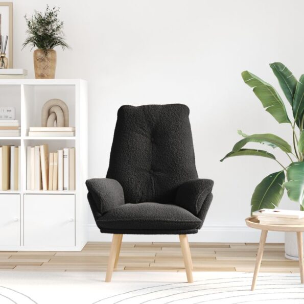 42001848_3.jpg vidaXL Relaxačné kreslo Čierna kučeravá látka – Obrázok 3