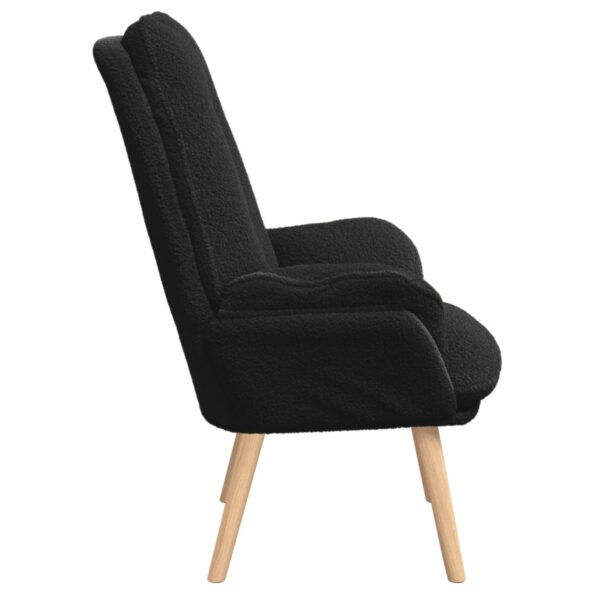 42001848_5.jpg vidaXL Relaxačné kreslo Čierna kučeravá látka – Obrázok 5