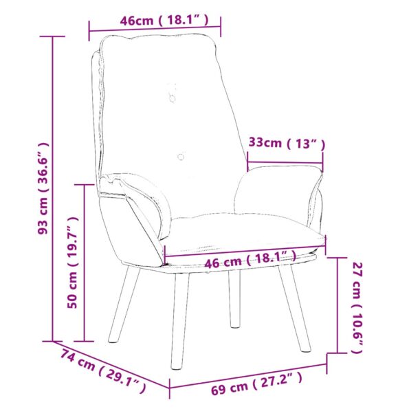 vidaXL Relaxing Chair Taupe Fabric – Obrázok 8