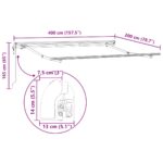 vidaXL Rám markízy Biela 4 x 2 m Kov – Obrázok 10