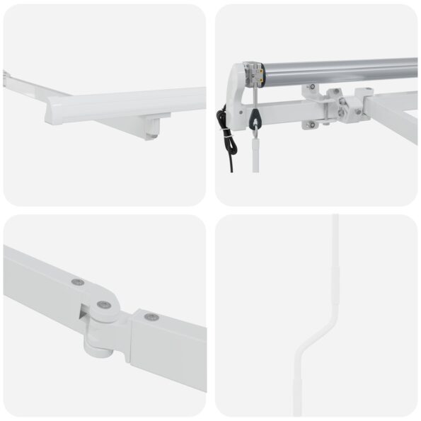 vidaXL Rám markízy Biela 4 x 2 m Kov – Obrázok 7