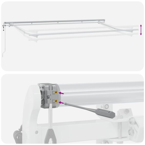 vidaXL Rám markízy Biela 4 x 2 m Kov – Obrázok 9