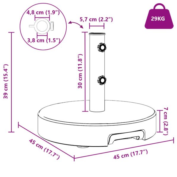 42002811_12.jpg vidaXL Podstavec na slnečník s kolieskami s čiernym granitom 29 kg Okrúhly – Obrázok 12