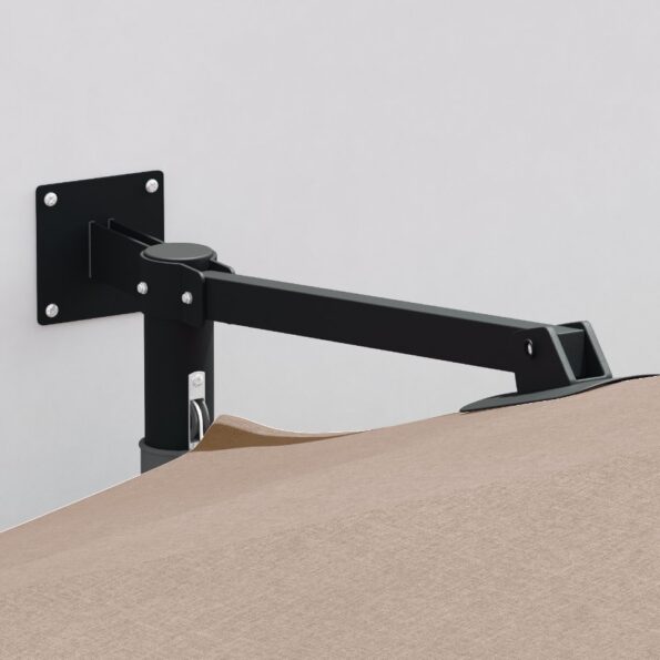 vidaXL slnečník na terasu Taupe Polyester Veľký Skladací Okrúhly – Obrázok 3