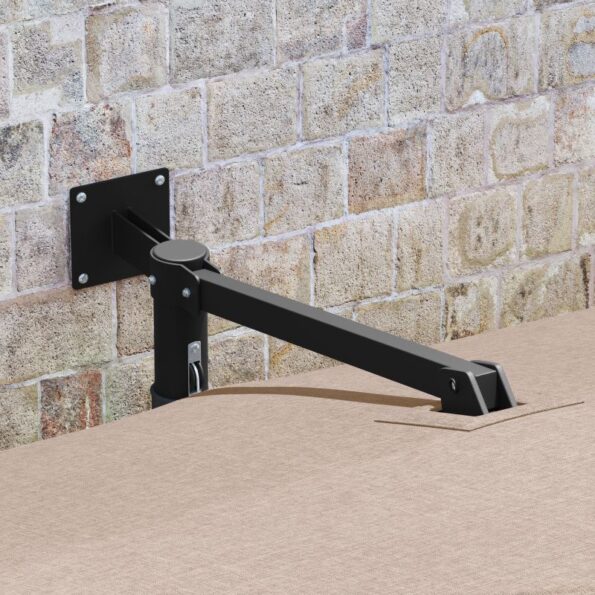 vidaXL Slnečník na terasu Taupe Polyester Veľký Skladací – Obrázok 3