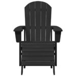 vidaXL Adirondack stolička s opierkou na nohy Čierny HDPE – Obrázok 4