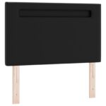 vidaXL Čelo postele Surový dizajn Čierna 90 cm Faux koža – Obrázok 2