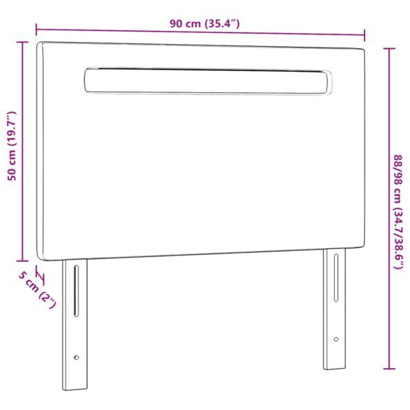 42007293_7.jpg vidaXL Čelo postele Surový dizajn Čierna 90 cm Faux koža – Obrázok 7