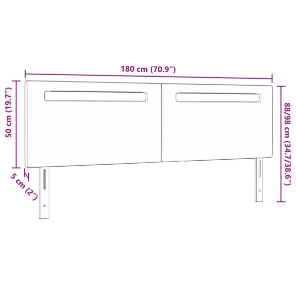 vidaXL Čelo postele Jednoduchý dizajn Šedé 180 cm Faux koža – Obrázok 7