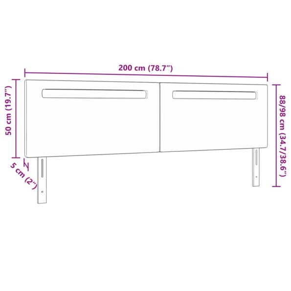 vidaXL Čelo postele Jednoduchý dizajn Šedé 200 cm Umelá koža – Obrázok 8