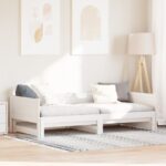 vidaXL Výsuvná posteľ Biela 90x200 cm Masívne borovicové drevo