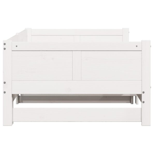 vidaXL Výsuvná posteľ Biela 90x200 cm Masívne borovicové drevo – Obrázok 8