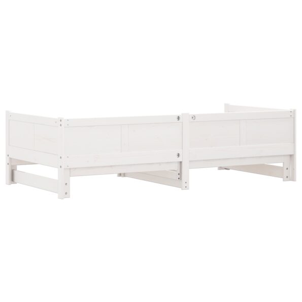 vidaXL Výsuvná posteľ Biela 90x200 cm Masívne borovicové drevo – Obrázok 9