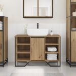 vidaXL Kúpeľňová skriňa pod umývadlo Artisan dub 91x35x60 cm Kompozitné drevo