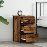 vidaXL Nočné stolíky zo starého dreva Stare drevo Drevotriesková doska, Kov – Obrázok 4