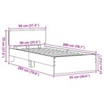 vidaXL Rám postele bez matraca a čela dubový 90x200 cm – Obrázok 11