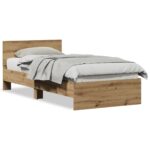 vidaXL Rám postele bez matraca a čela dubový 90x200 cm – Obrázok 4