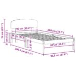 vidaXL Rám postele s čelom Voskovaná hnedá 90x200 cm Pevný drevený borovicový – Obrázok 10