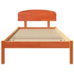 vidaXL Rám postele s čelom Voskovaná hnedá 90x200 cm Pevný drevený borovicový – Obrázok 6