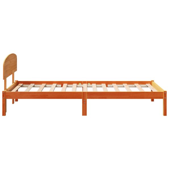 vidaXL Rám postele s čelom Voskovaná hnedá 90x200 cm Pevný drevený borovicový – Obrázok 7
