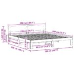 vidaXL Rám postele s operadlom voskovaná hnedá 200x200 cm masívne borovicové drevo – Obrázok 10