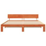 vidaXL Rám postele s operadlom voskovaná hnedá 200x200 cm masívne borovicové drevo – Obrázok 6