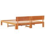 vidaXL Rám postele s operadlom voskovaná hnedá 200x200 cm masívne borovicové drevo – Obrázok 8