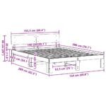 vidaXL Rám postele s čelom Voskovaný hnedý 150x200 cm Masívna borovica – Obrázok 10