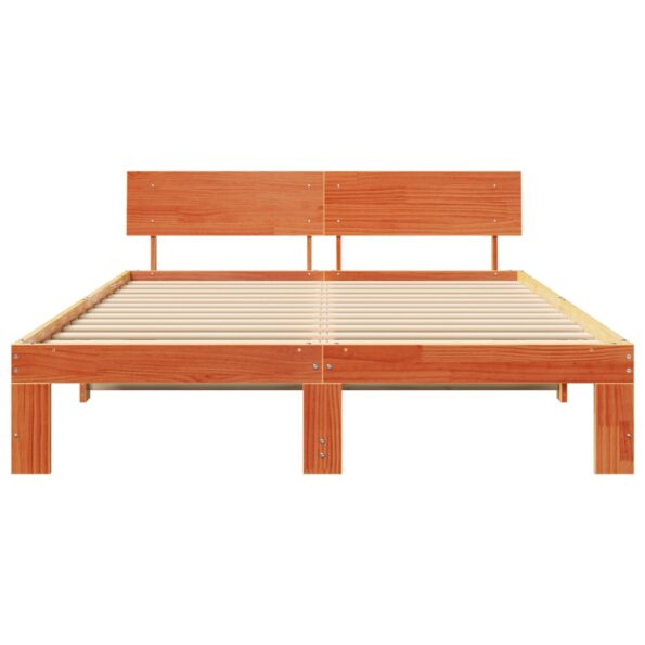 872652_6.jpg vidaXL Rám postele s čelom voskovaný hnedý 140x200 cm masívne borovicové drevo – Obrázok 6