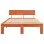 vidaXL Rám postele s čelom Hnedá 135 x 190 cm Masívne borovicové drevo – Obrázok 6
