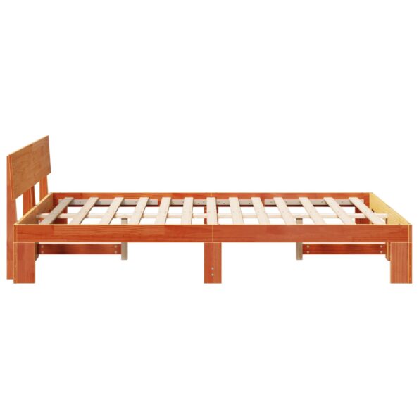 872661_7.jpg vidaXL Rám postele s čelom Hnedá 135 x 190 cm Masívne borovicové drevo – Obrázok 7