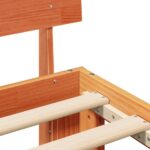 vidaXL Rám postele s čelom Voskovaná hneda 90x200 cm Masívne borovicové drevo – Obrázok 10
