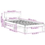 vidaXL Rám postele s čelom Voskovaná hneda 90x200 cm Masívne borovicové drevo – Obrázok 11