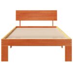 vidaXL Rám postele s čelom Voskovaná hneda 90x200 cm Masívne borovicové drevo – Obrázok 6