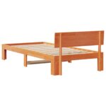 vidaXL Rám postele s čelom Voskovaná hneda 90x200 cm Masívne borovicové drevo – Obrázok 9