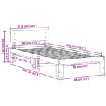 vidaXL Rám postele s čelom Voskovaná hnedá 80x200 cm Masívne borovicové drevo – Obrázok 10