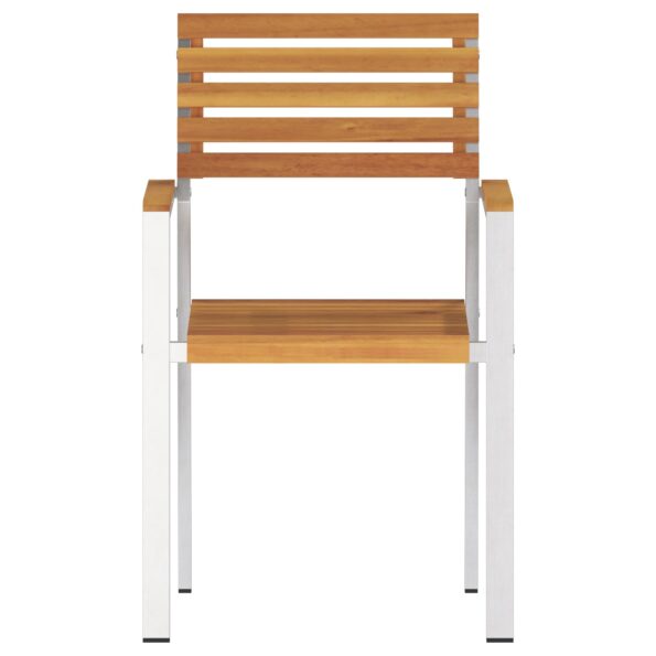 Záhradné stoličky vidaXL 8 ks 54,5x56x89 cm Masívne drevo akácie, Sklápacie záhradné stoličky vidaXL 4 ks Masívne drevo akácie a oceľ – Obrázok 5
