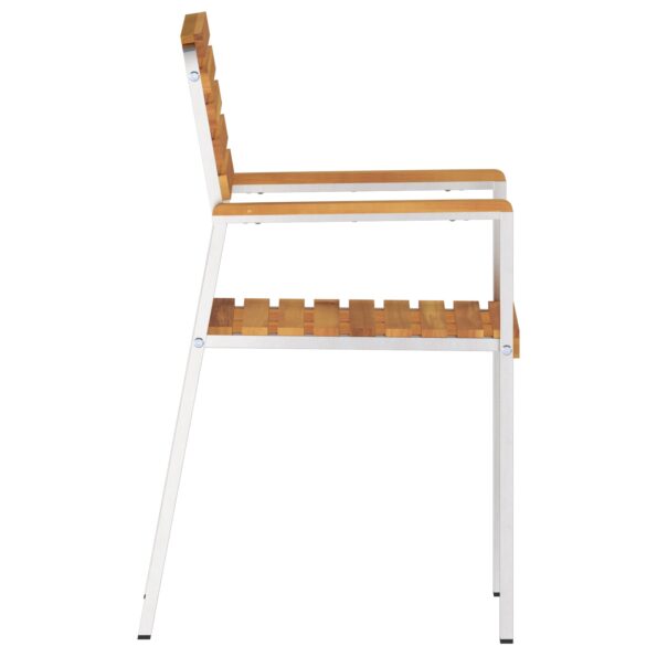 Záhradné stoličky vidaXL 8 ks 54,5x56x89 cm Masívne drevo akácie, Sklápacie záhradné stoličky vidaXL 4 ks Masívne drevo akácie a oceľ – Obrázok 6